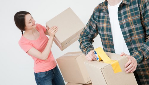 Preparation checklist and labelled boxes for an office move
