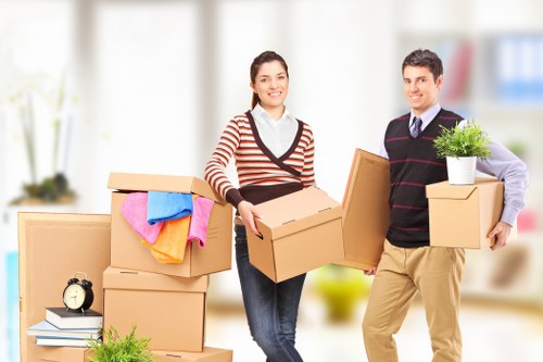 Moving team preparing items safely for a man and van service