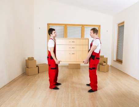 Preparing household items for removal truck transport